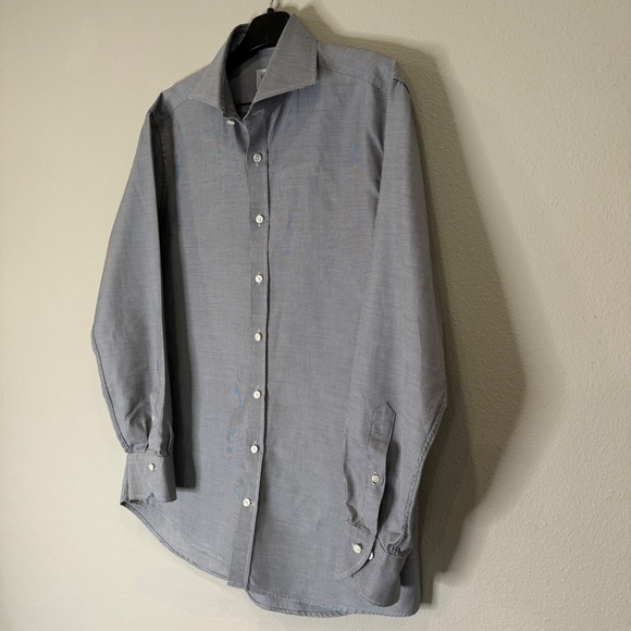 Stenströms Fitted Body Gray Twill Shirt Men’s 16.5 42 - Picture 2 of 8
